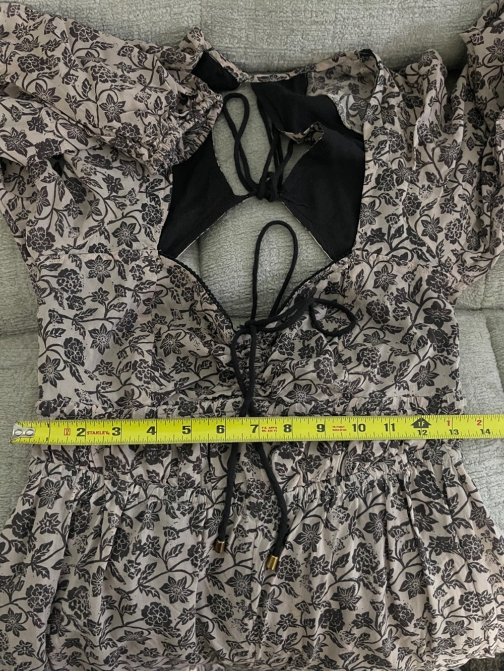 FREE PEOPLE Soulmate Jumpsuit Wide Convertible Leg Floral Print Brown Tan Sz XS - Picture 16 of 16